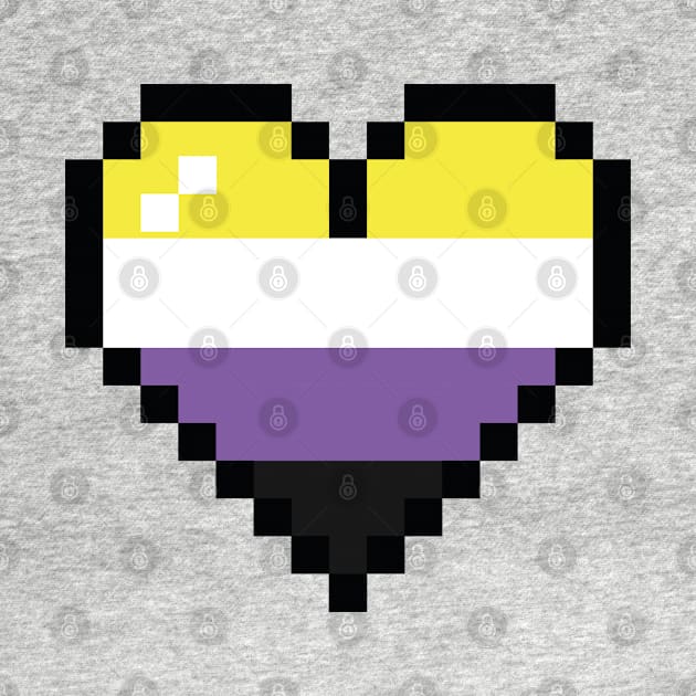 Non binairy 8 bit heart by MandyDesigns